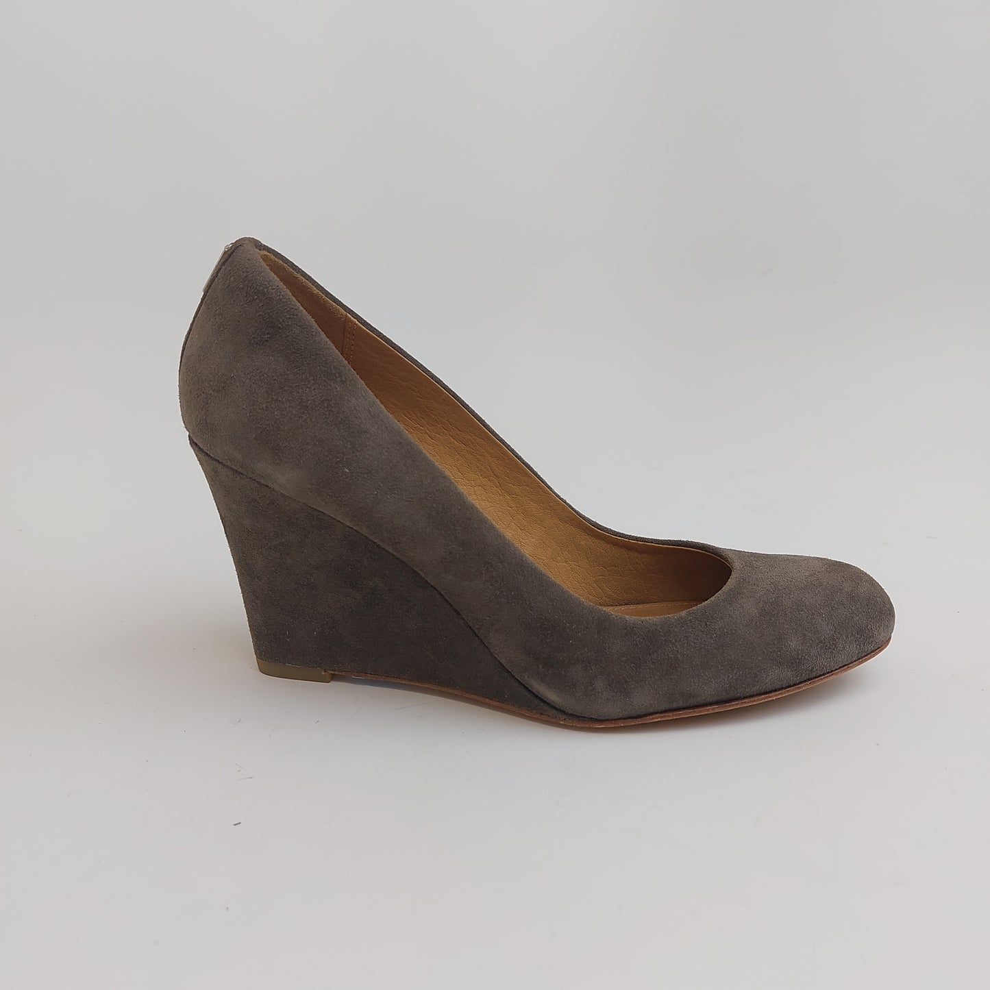 Coach Rileigh Suede Wedges Womens US Size 5 Gray Pumps w/ Box