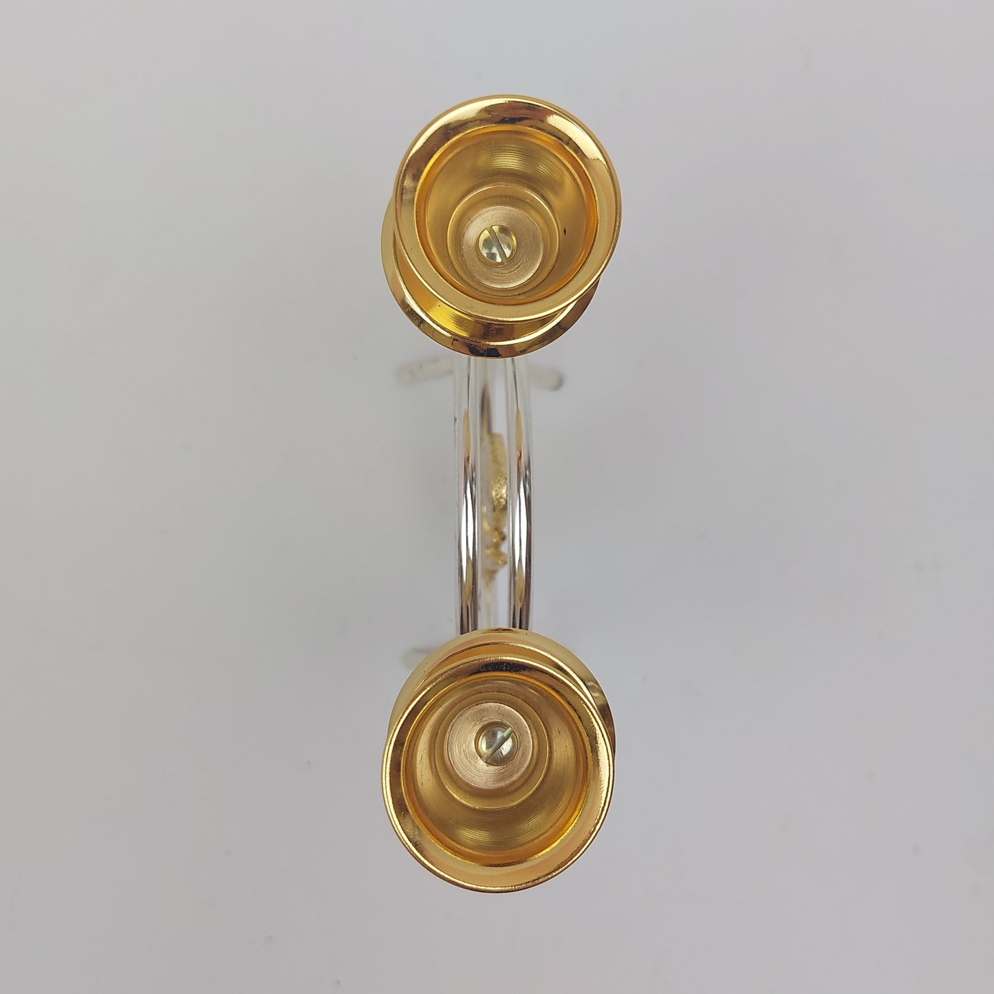 5.5 inch Gold and Silver Candle Holder, Judaica Double Candle Stand