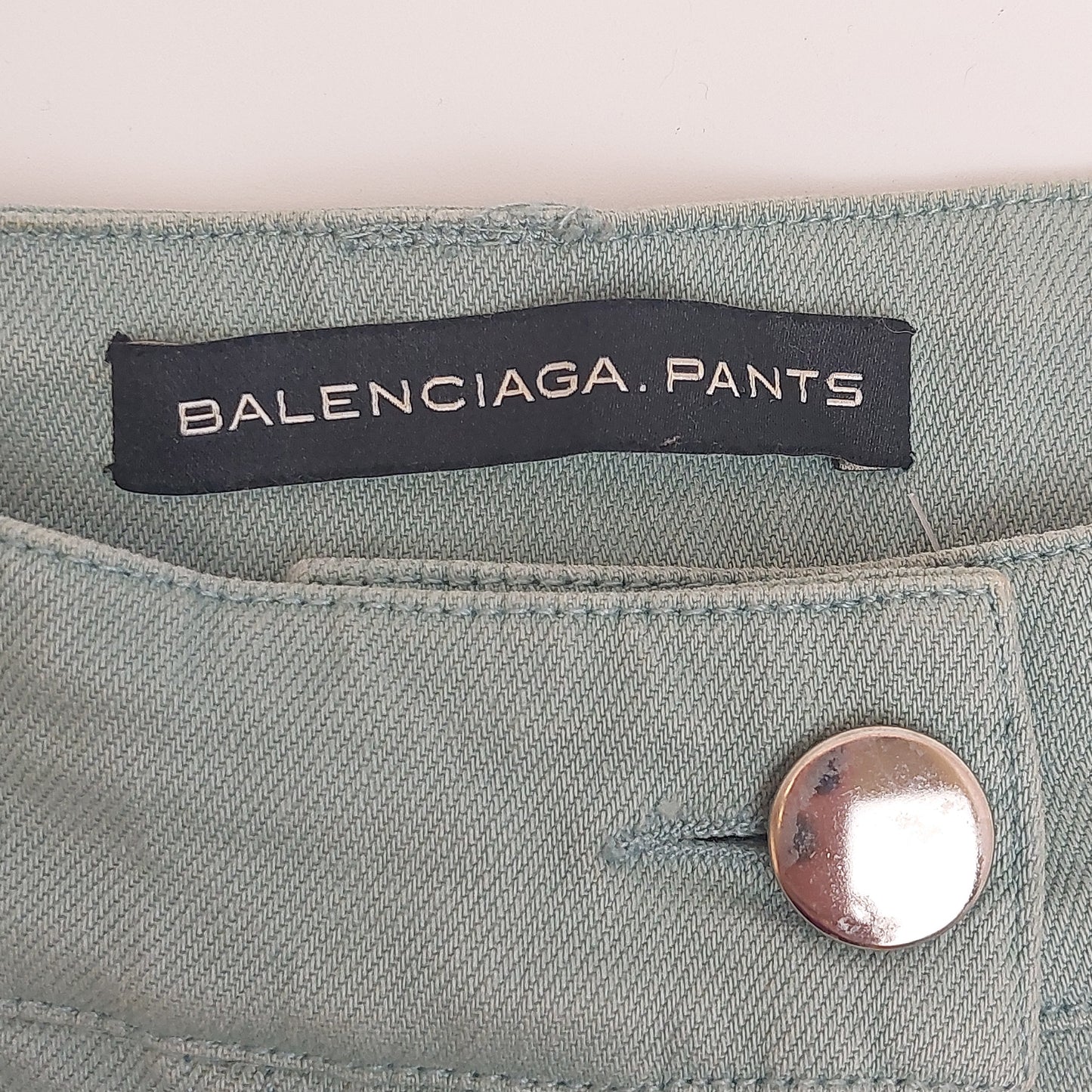 Vintage Balenciaga Pants Foam Green Jeans, Size 40 Small
