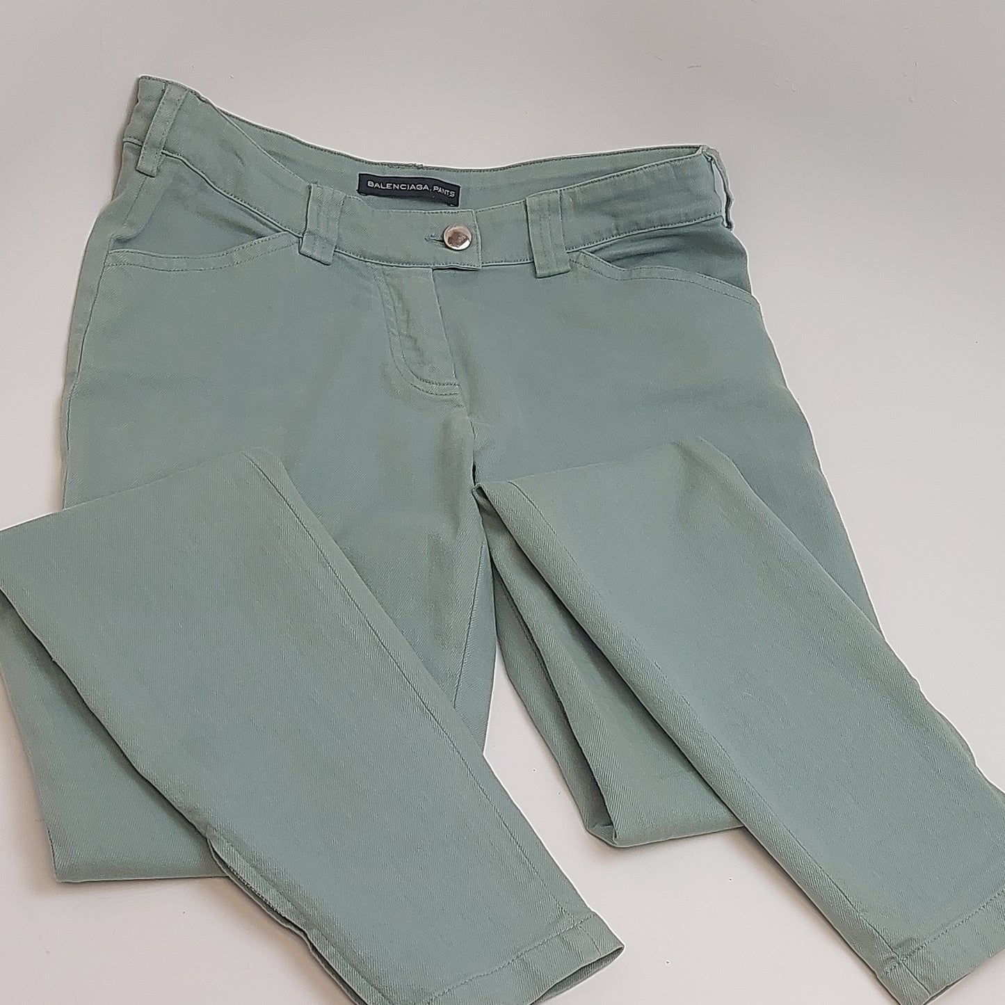 Vintage Balenciaga Pants Foam Green Jeans, Size 40 Small