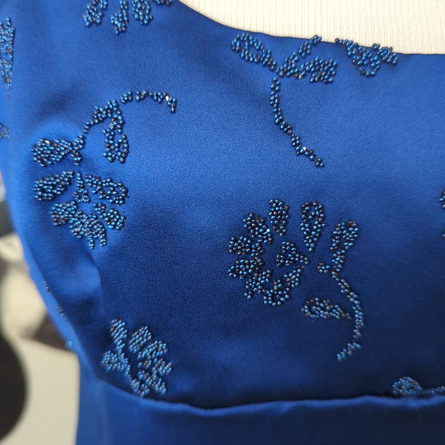 Royal Blue Dress with Embroidery and Bow Zum Zum by Niki Livas Size 15 NWT