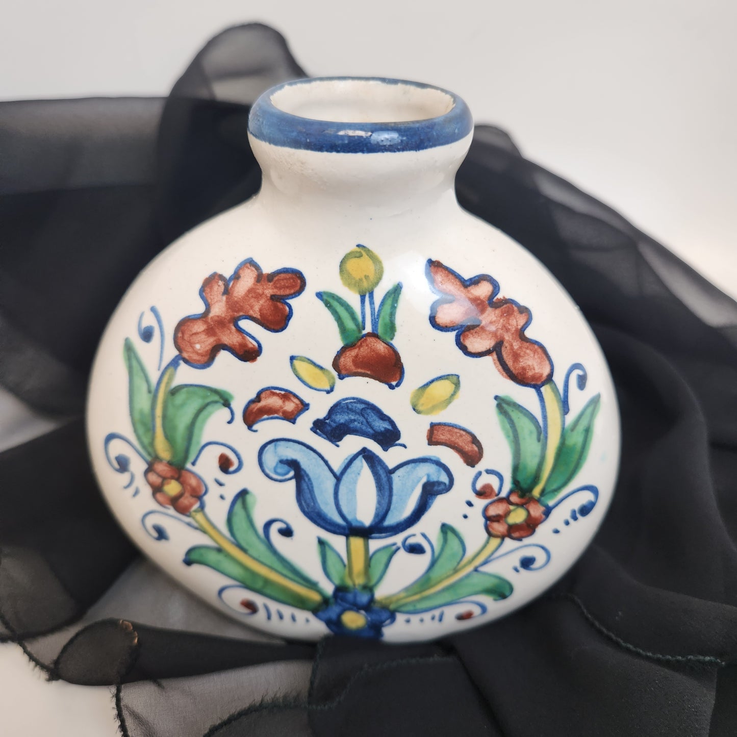 Cottura Hand Painted Made In Italy 5” Ceramic Pottery Olive Oil Bottle