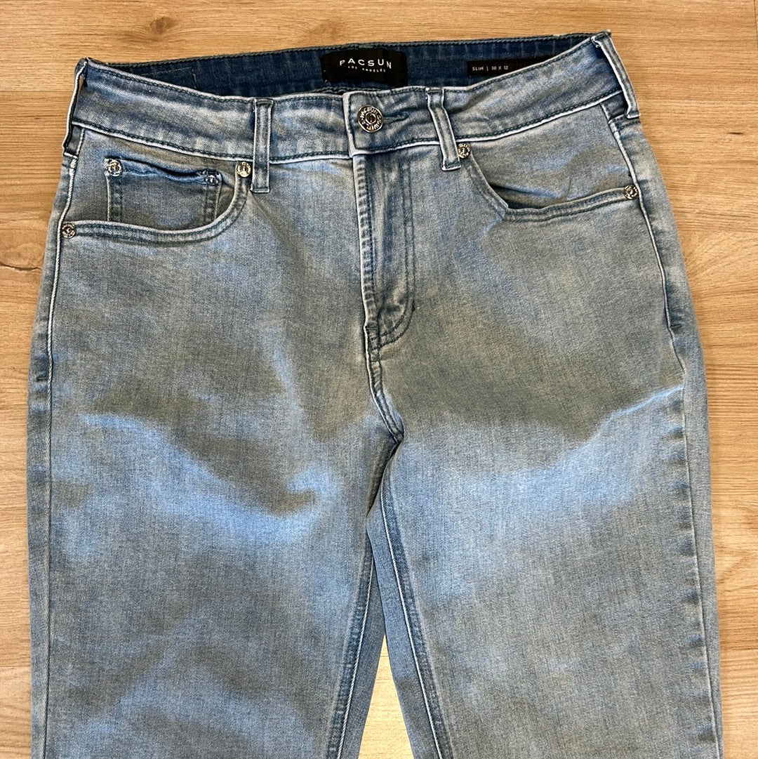 Pacsun Jeans Adult 30 x 32 Light Blue Active Stretch Slim Light Wash Mens