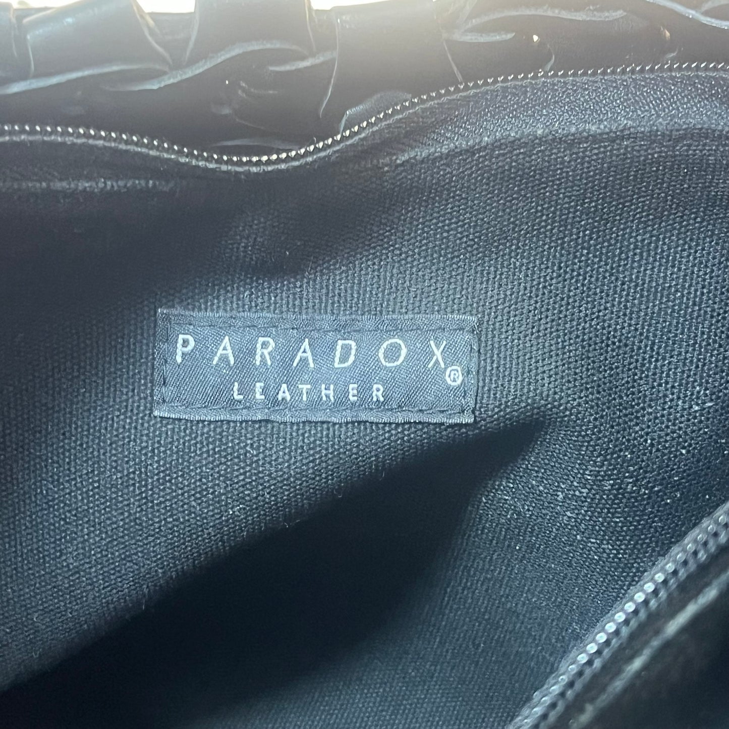 Paradox Leather Woven Black Purse Handbag EUC Boho Basket Weave