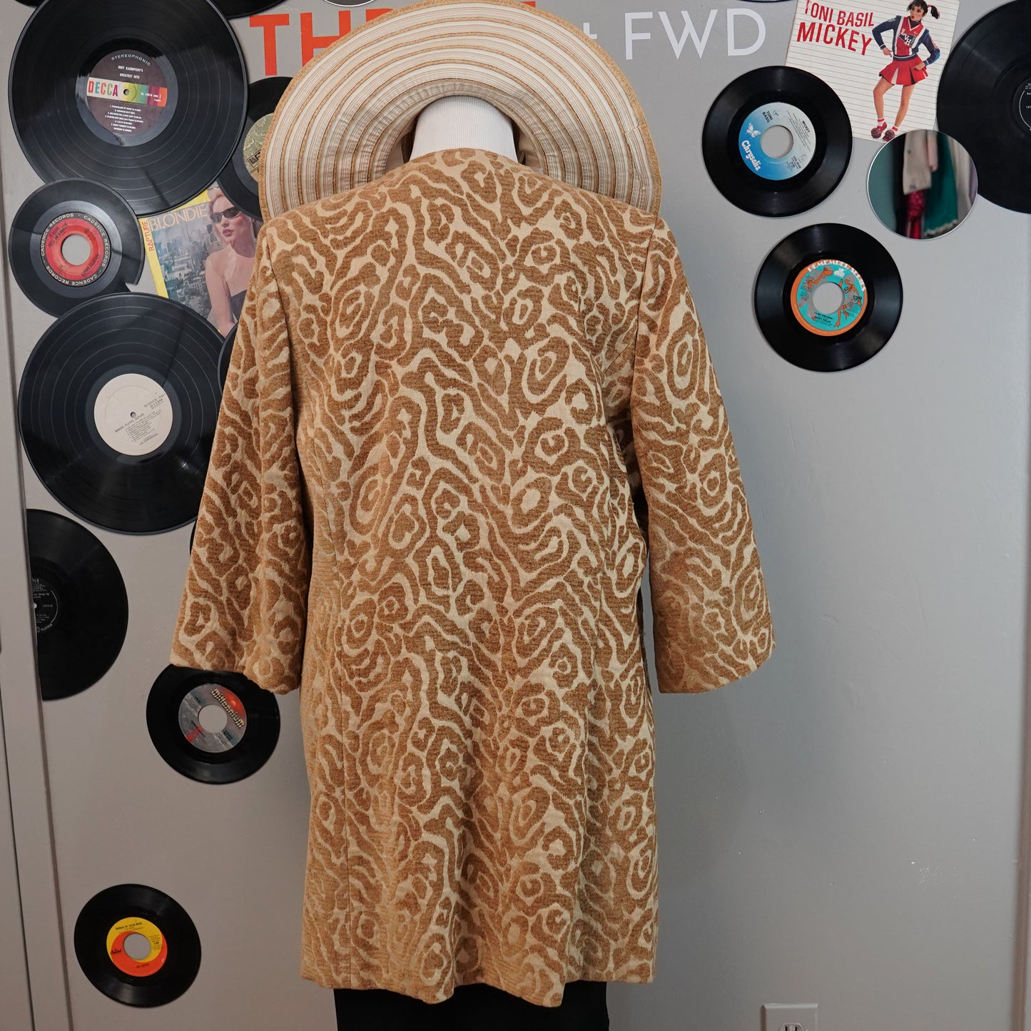 Boo Gemes Burnout Retro Look Leopard Gold and Magenta Pink Coat Jacket M
