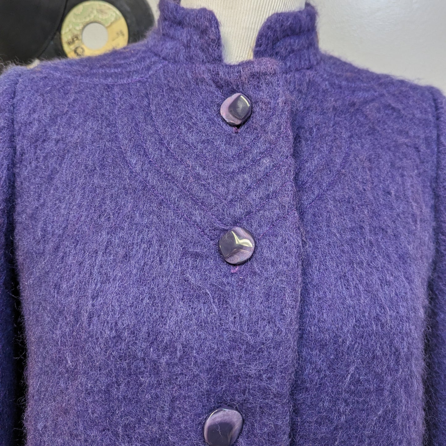 Vintage 70’s Stunning Purple Mohair Overcoat Size  8 - ILGWU