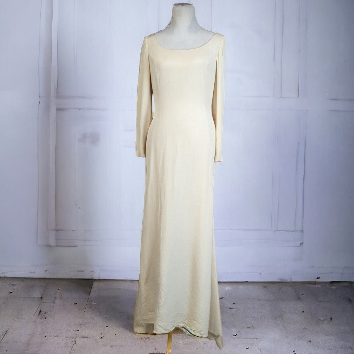 Vintage Carolina Herrera Asymmetrical Ball Gown Bridal Wedding Gala Size L