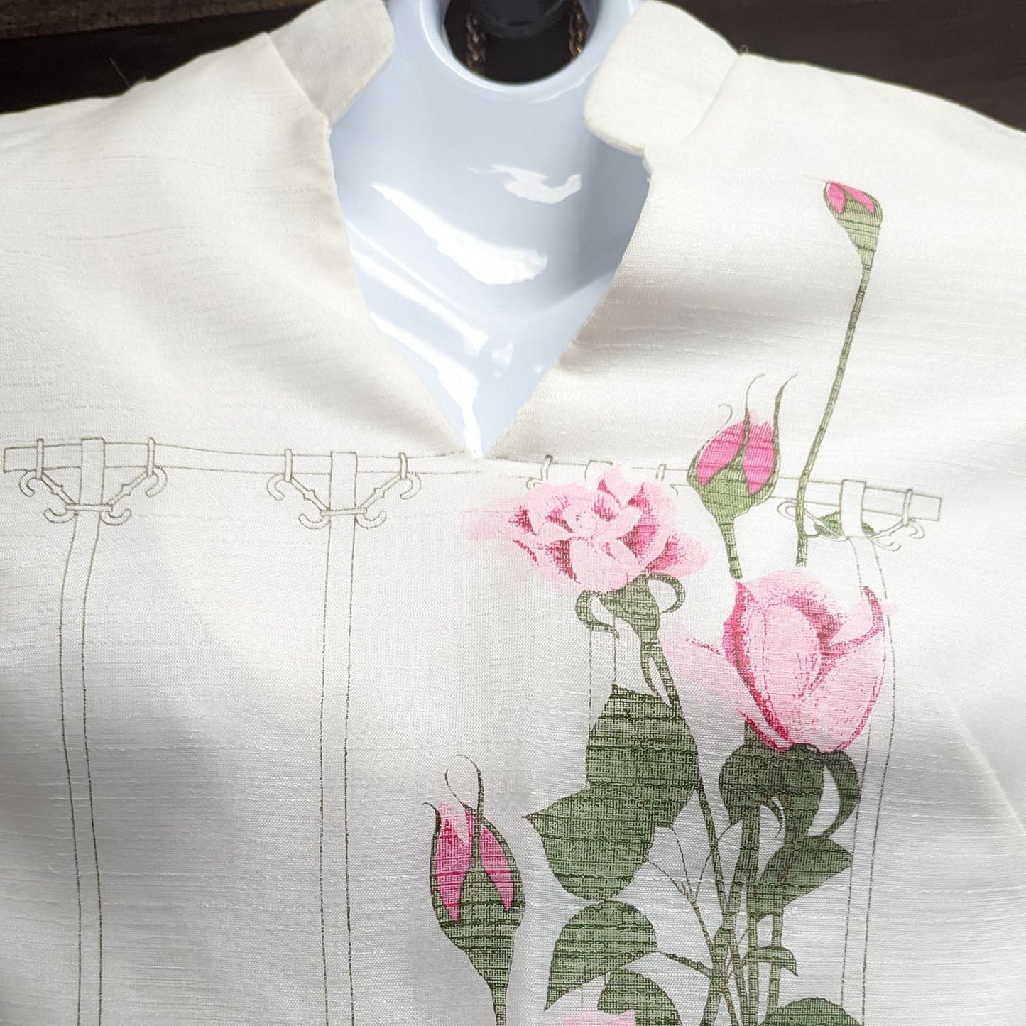 Alfred Shaheen Vintage Women's Floral Maxi Long sleeve Hostess Robe Dress 8