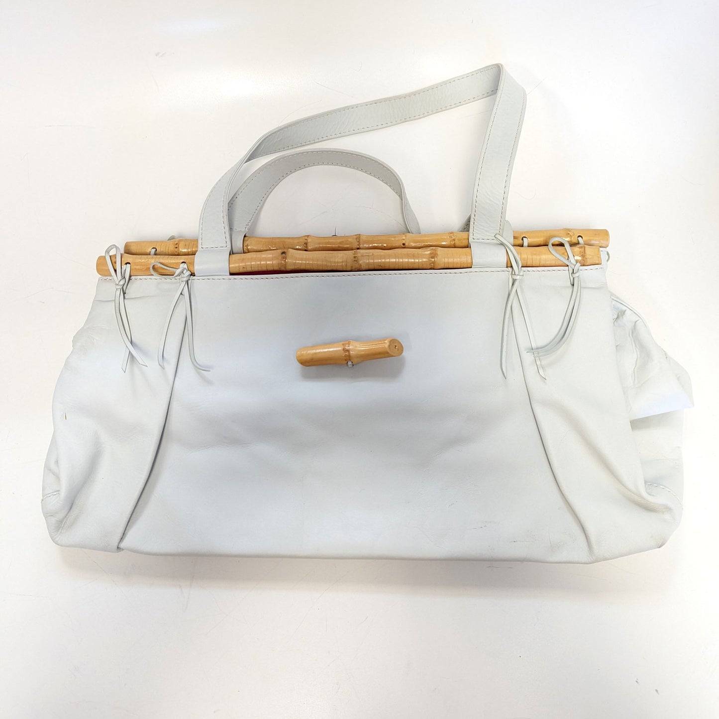 Hype handbag Leather Bamboo Baby Blue almost White