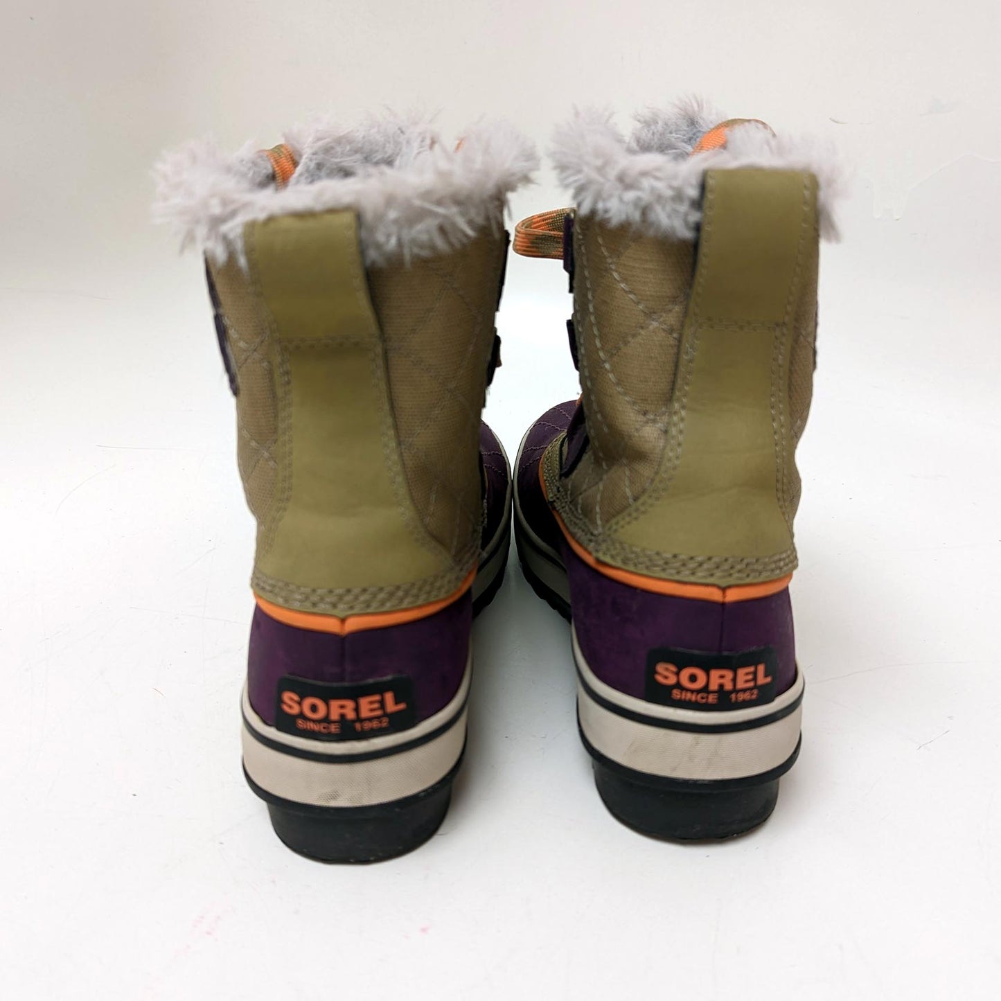 Sorel Joan of Arctic Winter Boots Womens 5 Gray Faux Fur Waterproof Casual