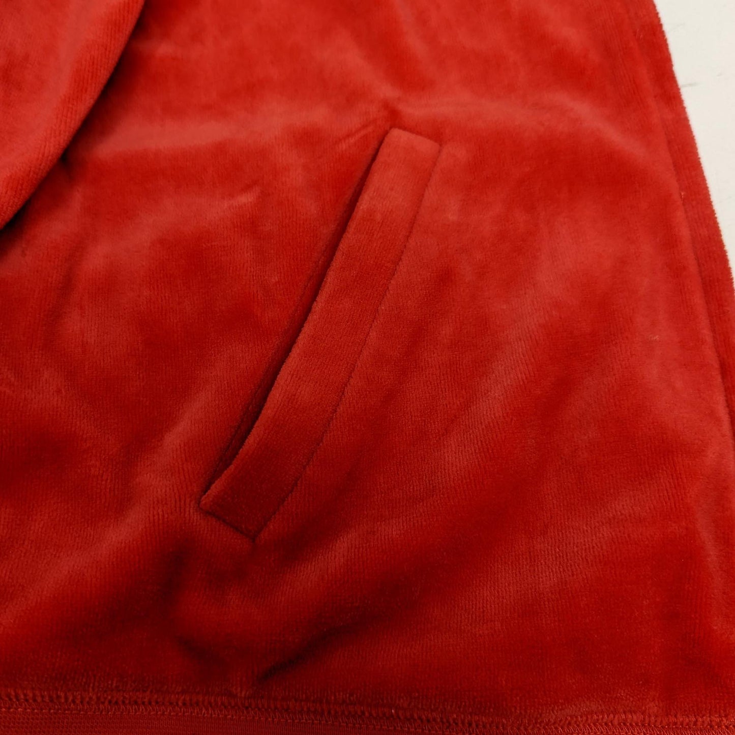 Juicy Velour Hoodie Red Zip Front Pockets Jacket Sweatshirt XL