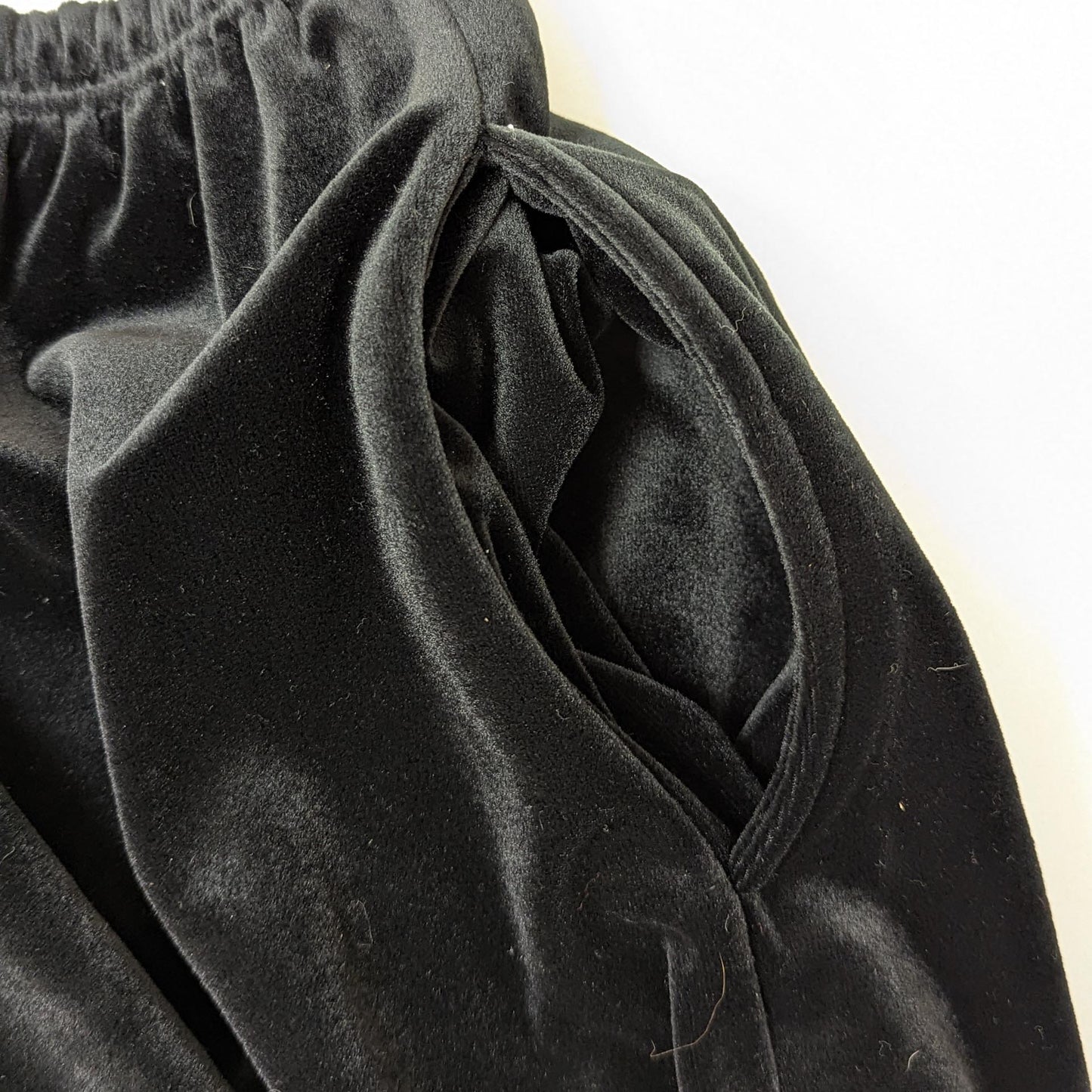 Vintage Miss Accent Act III Fashions Black Velour Track Suit Bottoms Sz 34 Pants ILGWU