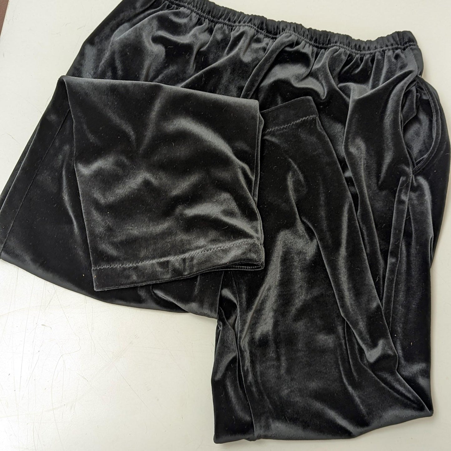 Vintage Miss Accent Act III Fashions Black Velour Track Suit Bottoms Sz 34 Pants ILGWU