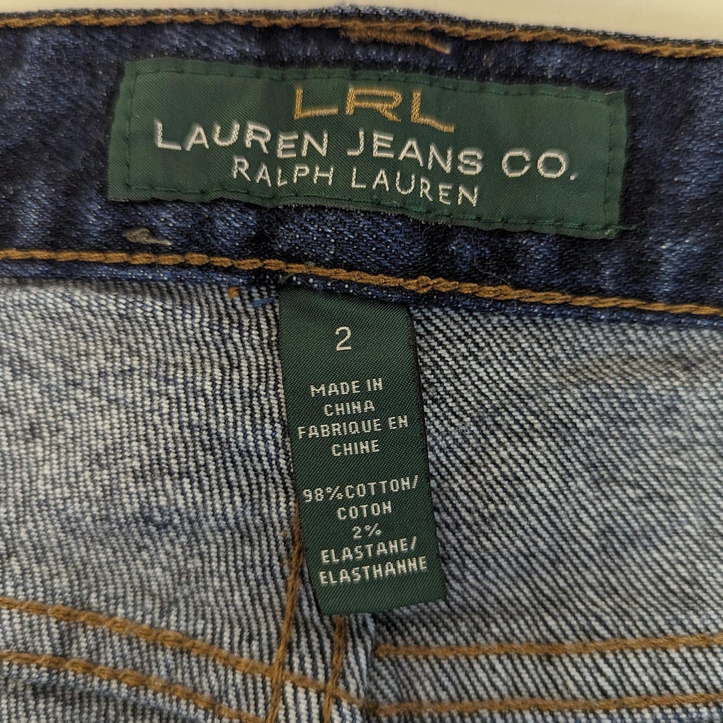 LRL Ralph Lauren Jeans Co. Women's Size 2 Classic Boot Cut Blue Jeans Dark Wash