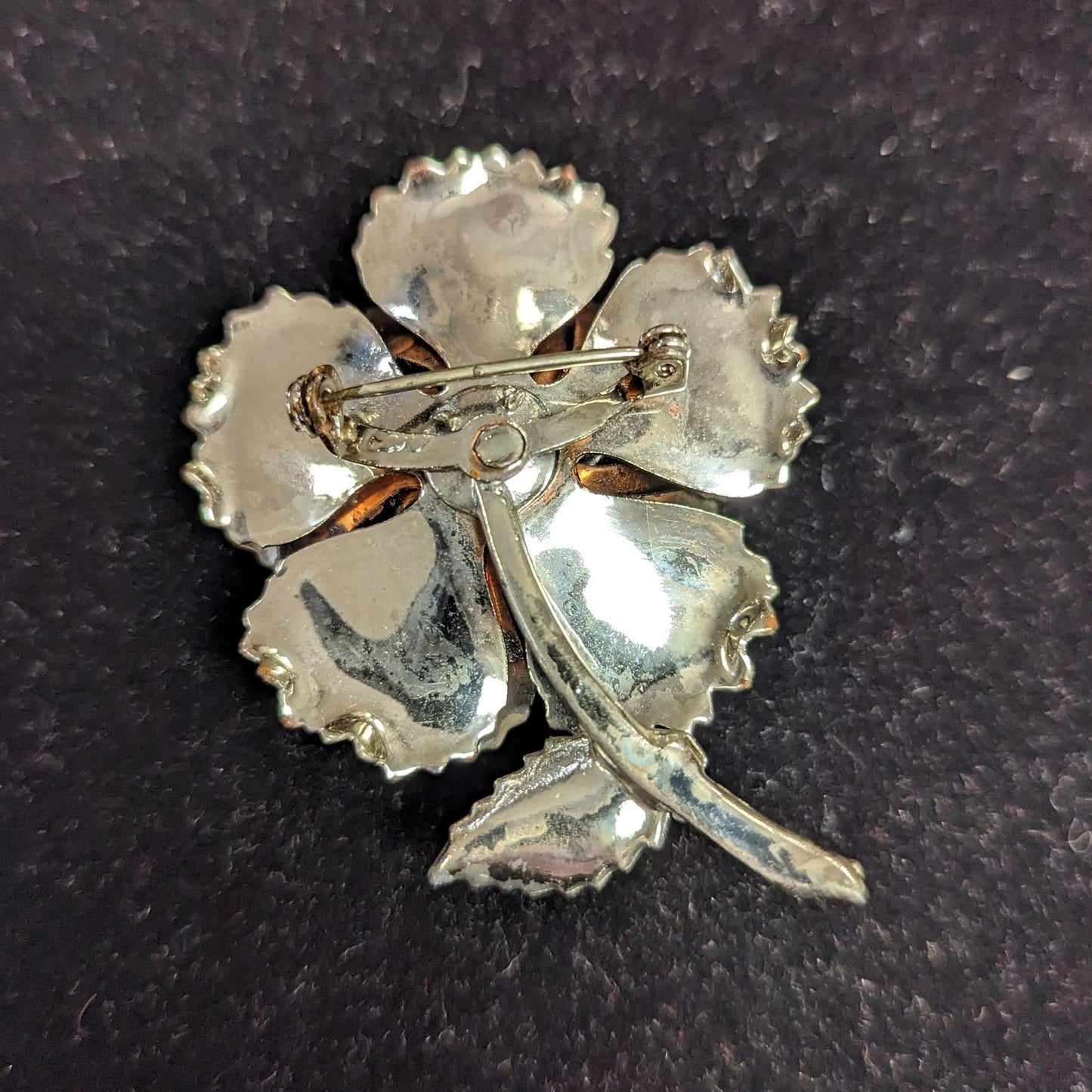 Vintage Jewelry Silver Tone Flower Pin Brooch